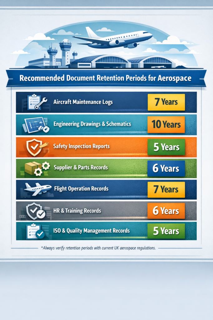 Document Retention Guide for Aerospace Companies in the UK
